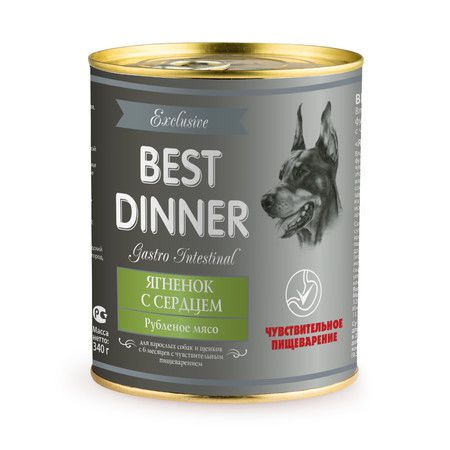 Best Dinner Best Dinner Exclusive Gastro Intestinal консервы для собак при проблемах пищеварения с ягненком и сердцем - 0,34 кг