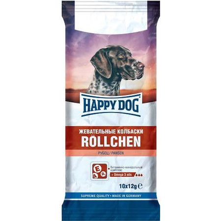 Happy Dog Лакомство Happy Dog Жевательные колбаски с рубцом для взрослых собак всех пород - 120 г