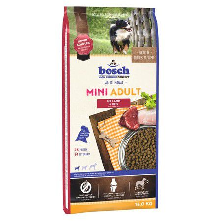 Bosch Сухой корм Bosch Mini Adult Lamb & Rice для взрослых собак маленьких пород с ягненком и рисом
