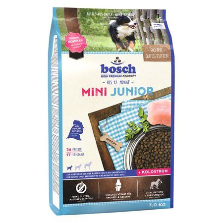 Bosch Сухой корм Bosch Mini Junior для щенков мелких пород с мясом домашней птицы - 3 кг