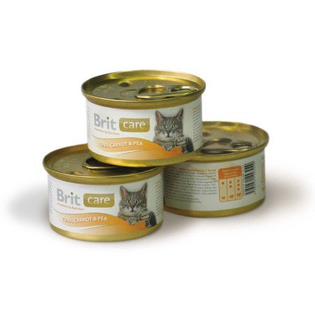 Brit Brit care tuna,carrot&pea консервы для кошек с тунцом, морковью и горошкам 48 шт х 80 гр