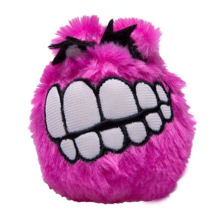 ROGZ Игрушка мягкая для собак ROGZ Fluffy Grinz S мяч с принтом "зубы" Розовый - 49 мм