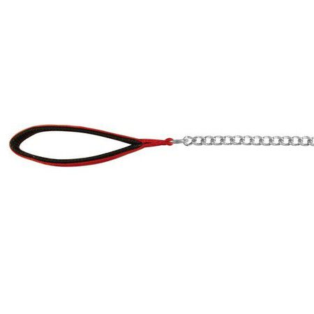 TRIXIE Поводок-цепь Trixie для собак 110 см/3 мм металлическая с нейлоновой ручкой красная