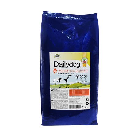 Dailydog Сухой корм Dailydog Adult Medium and Large Breed turkey and barly для взрослых собак средних и крупных пород с индейкой и ячменем - 12 кг