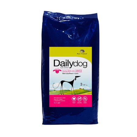 Dailydog Сухой корм Dailydog Adult Large Breed lamb and rice для взрослых собак крупных пород с ягненком и рисом -3 кг