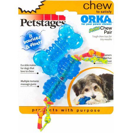 Petstages PETSTAGES набор из двух игрушек для собак мелких пород "ОРКА косточка+гантеля" ультра-мини