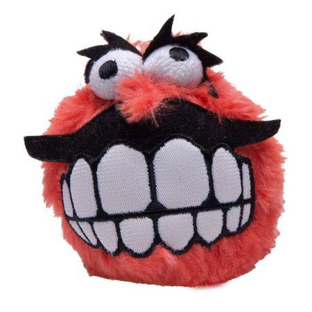 ROGZ Игрушка мягкая для собак ROGZ Fluffy Grinz S мяч с принтом "зубы" Красный - 49 мм