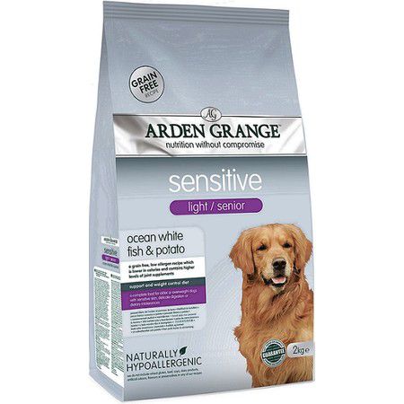 Arden Grange Сухой беззерновой корм Arden Grange GF Sensitive для пожилых собак с деликатным желудком и чувствительной кожей с белой рыбой и картофелем - 2 кг