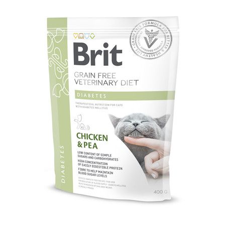 Brit Сухой беззерновой корм Brit VDC Diabetes для взрослых кошек при диабете с курицей - 400 г