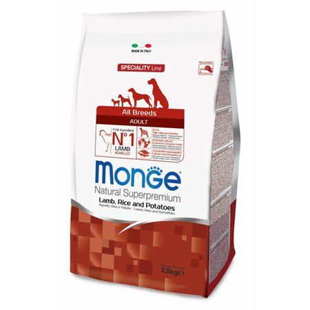 MONGE Сухой корм Monge Dog Speciality для собак всех пород ягненок с рисом и картофелем - 2,5 кг