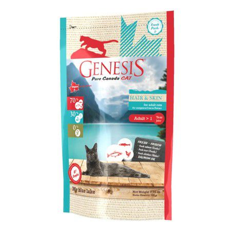 GENESIS Genesis Pure Canada My Blue Lake Hair Skin для взрослых кошек, для улучшения кожи и шерсти с лососем, форелью и курицей - 340 г