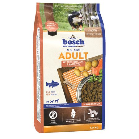 Bosch Сухой корм Bosch Adult для взрослых собак с нормальным уровнем активности с лососем и картофелем - 1 кг