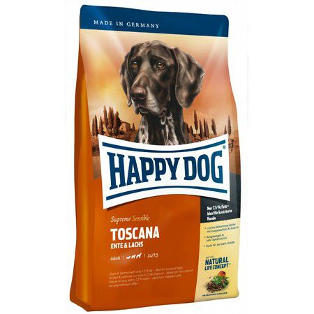 Happy Dog Сухой корм Happy Dog Adult Supreme Sensible Toscana для взрослых собак c чувствительным пищеварением с уткой и лососем - 4 кг
