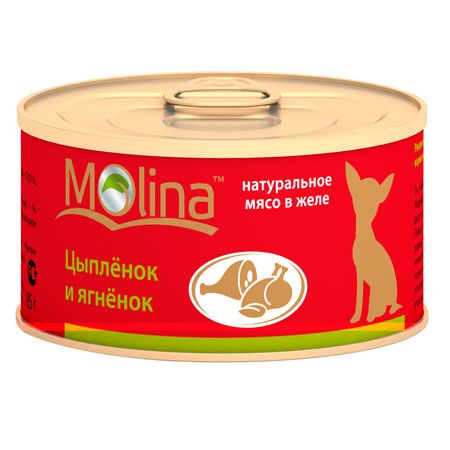 Molina Molina консервы для собак Цыпленок с ягненком - 80 гр х 12 шт