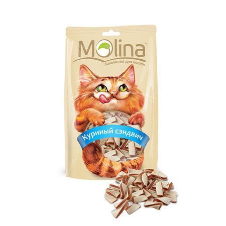 Molina Molina для кошек Куриный сэндвич, 80г