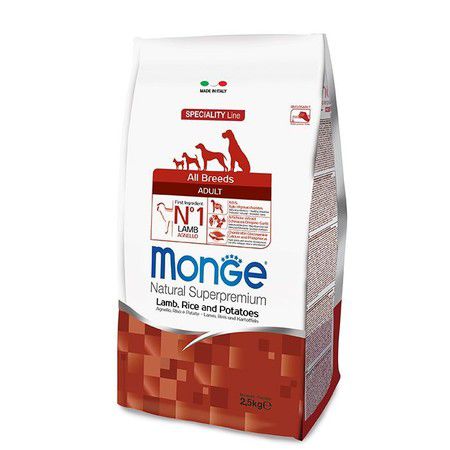 MONGE Сухой корм Monge Dog Speciality Adult Lamb для взрослых собак всех пород ягненок с рисом и картофелем