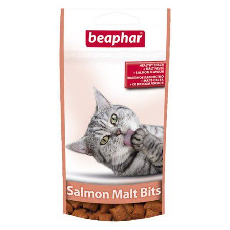 Beaphar Beaphar Malt-Bits подушечки с мальт-пастой для выведения шерсти из желудка с лососем - 75 шт