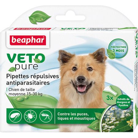 Beaphar Капли Beaphar BIO SPOT ON для собак средних пород от блох, клещей и комаров с экстрактом маргозы и пиретрума - 3 пип