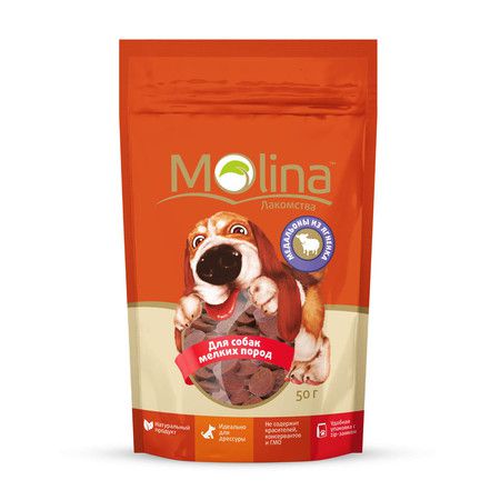 Molina Molina Лакомство для собак мелких пород Медальоны из ягненка 50 г