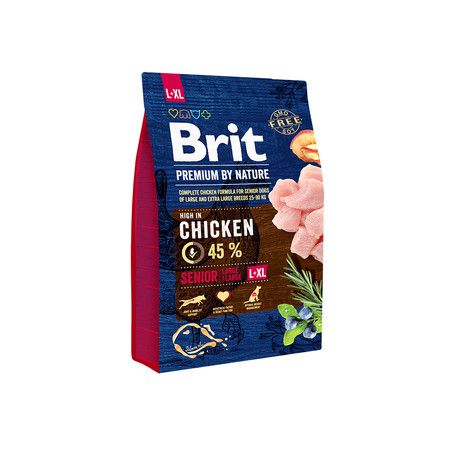 Brit Brit Premium by Nature Senior L+XL сухой корм для пожилых собак крупных пород с курицей - 3 кг