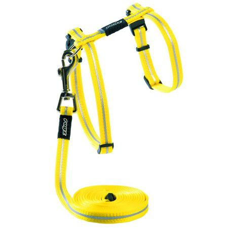 ROGZ Комплект поводок и шлейка для кошек ROGZ AlleyCat XS-8мм 1,8 м (Желтый)