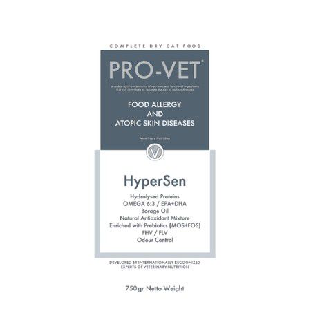 PRO-VET PRO-VET Hypersen диетический корм для кошек при аллергии, дерматите, идиопатическом колите 750 г