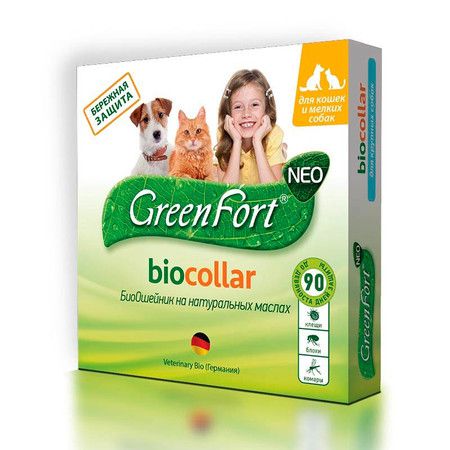 GreenFort Neo GreenFort NEO БиоОшейник для кошек и мелких собак , от клещей, блох, вшей, власоедов, комаров, слепней 40 см