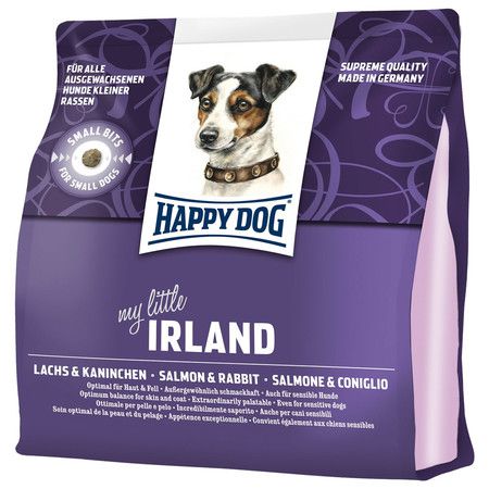 Happy Dog Сухой корм Happy Dog Supreme Mini Irland для взрослых собак мелких пород с особыми потребностями с мясом лосося и кролика - 1 кг