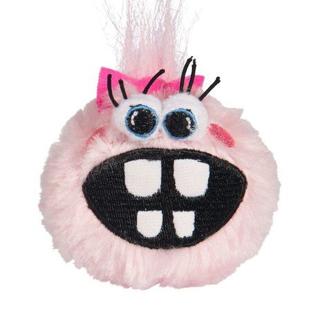ROGZ Игрушка мягкая для собак ROGZ Fluffy Grinz M мяч с принтом "зубы" Розовый - 64 мм