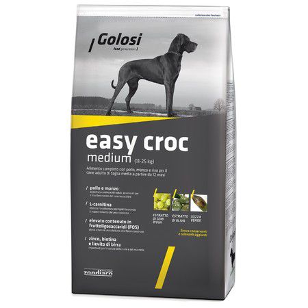 Golosi Golosi Dog Adult Easy Croc сухой корм для собак средних пород с курицей, говядиной и рисом - 3 кг