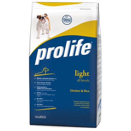 Prolife Prolife Dog Adult Light сухой корм для собак с избыточным весом с курицей и рисом - 800 г