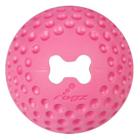 ROGZ Игрушка для собак ROGZ Gumz L мяч из литой резины с отверстием для лакомства Розовый - 78 мм