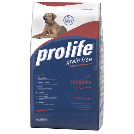 Prolife Prolife Dog Adult Grain Free беззерновой сухой корм для гиперчувствительных собак с говядиной и картофелем