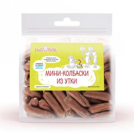 Dog Fest Dog Fest Мини-колбаски из утки для собак 500 г