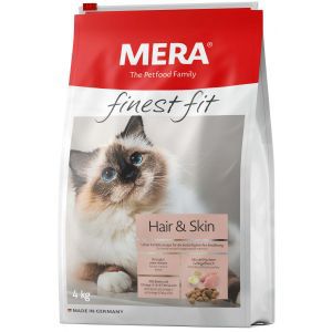Mera Сухой корм Mera Finest Fit Hair & Skin для взрослых кошек для красивой кожи и шерсти с курицей