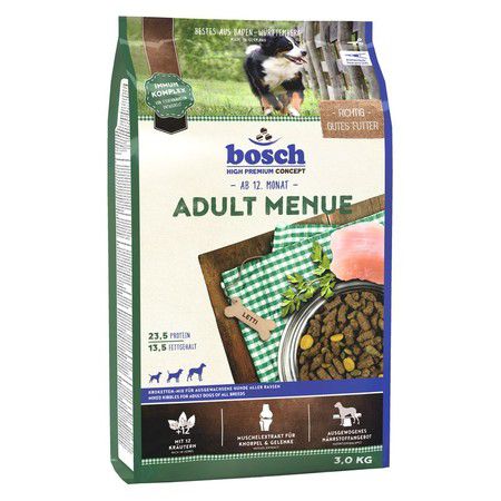 Bosch Сухой корм Bosch Adult Menue для взрослых собак всех пород, смесь мясных и овощных гранул - 3 кг