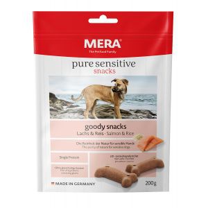 Mera Лакомство Mera Pure Sensitive Goody Snacks для собак с лососем и рисом - 200 г