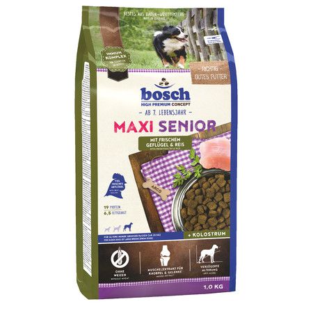 Bosch Сухой корм Bosch Maxi Senior для пожилых собак крупных пород с птицей и рисом - 1 кг