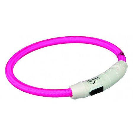 TRIXIE Кольцо Trixie для собак мигающее нейлоновое с USB M–L 45 см/ф7 мм розовое