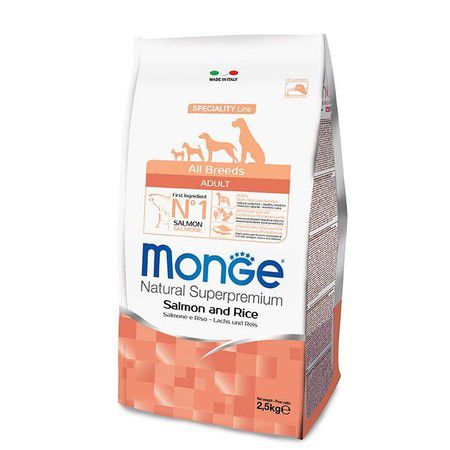 MONGE Сухой корм Monge Dog Speciality Adult Salmon для взрослых собак всех пород лосось с рисом