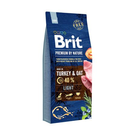 Brit Brit Premium by Nature Light сухой корм для собак с избыточным весом с индейкой и овсом - 15 кг