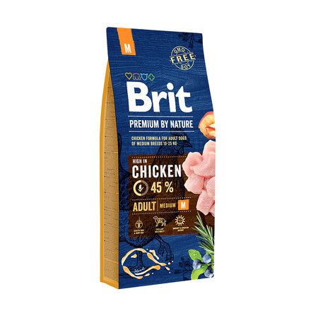 Brit Brit Premium by Nature Adult M сухой корм для собак средних пород с курицей - 15 кг