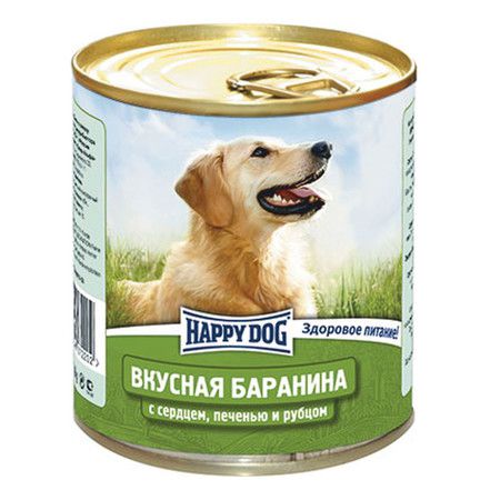 Happy Dog Влажный корм Happy Dog Вкусная Баранина с сердцем, печенью и рубцом для взрослых собак всех пород - 750 г