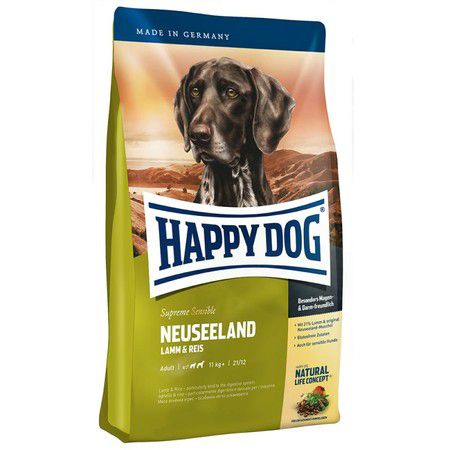 Happy Dog Сухой корм Happy Dog Supreme Sensible Neuseeland для взрослых собак с чувствительным пищеварением и аллергией с ягненком и рисом - 4 кг