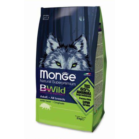 MONGE Сухой корм Monge BWild Dog Adult Wild Boar для взрослых собак всех пород с мясом дикого кабана - 2 кг