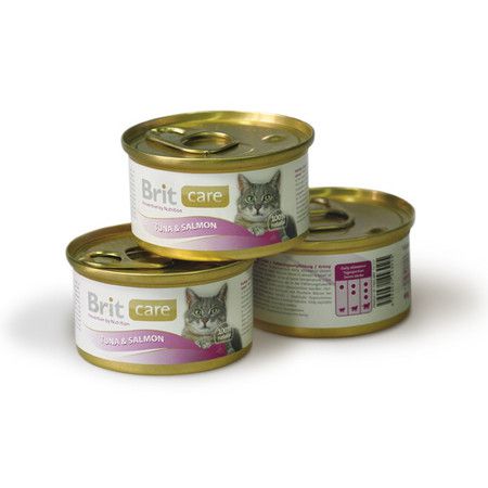 Brit Brit care tuna&salmon консервы для кошек с тунцом и лососем 48 шт х 80 гр