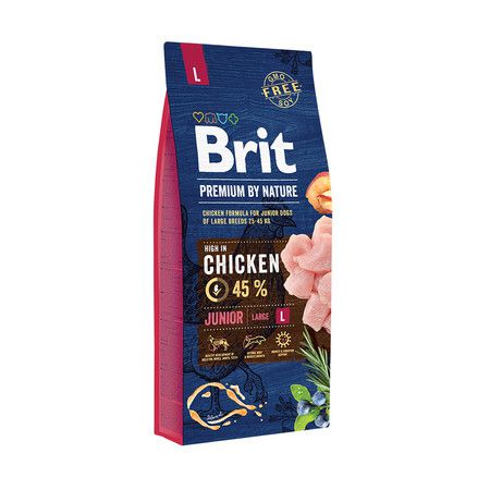 Brit Brit Premium by Nature Junior L сухой корм для щенков крупных пород с курицей - 15 кг