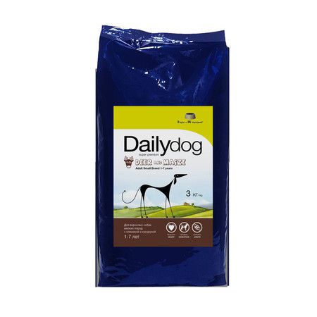 Dailydog Сухой корм Dailydog Adult Small Deer and Maize для взрослых собак мелких пород с олениной и кукурузой - 3 кг