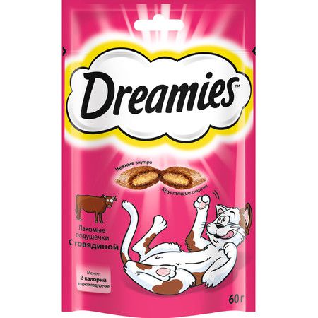 Dreamies Dreamies лакомые подушечки для кошек с говядиной 140 г