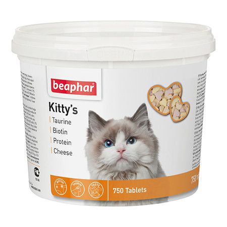 Beaphar Beaphar Kitty`s Mix витаминизированное лакомство-сердечки для кошек с таурином, биотином, протеином и сыром - 750 таблеток